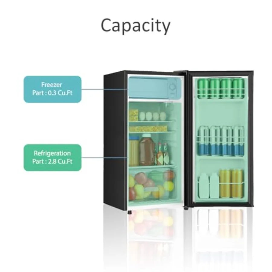 3.1 Cu.Ft Mini Fridge with Freezer Single Door Compact Refrigerator for Apartment Dorm Office Bedroom Temperature Adjustable 5