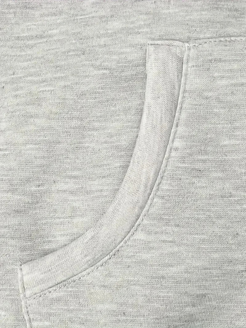 Plus Size Thick Zip-Up Hoodie Coat – Ribbed Pocket Sweatshirt Jacket