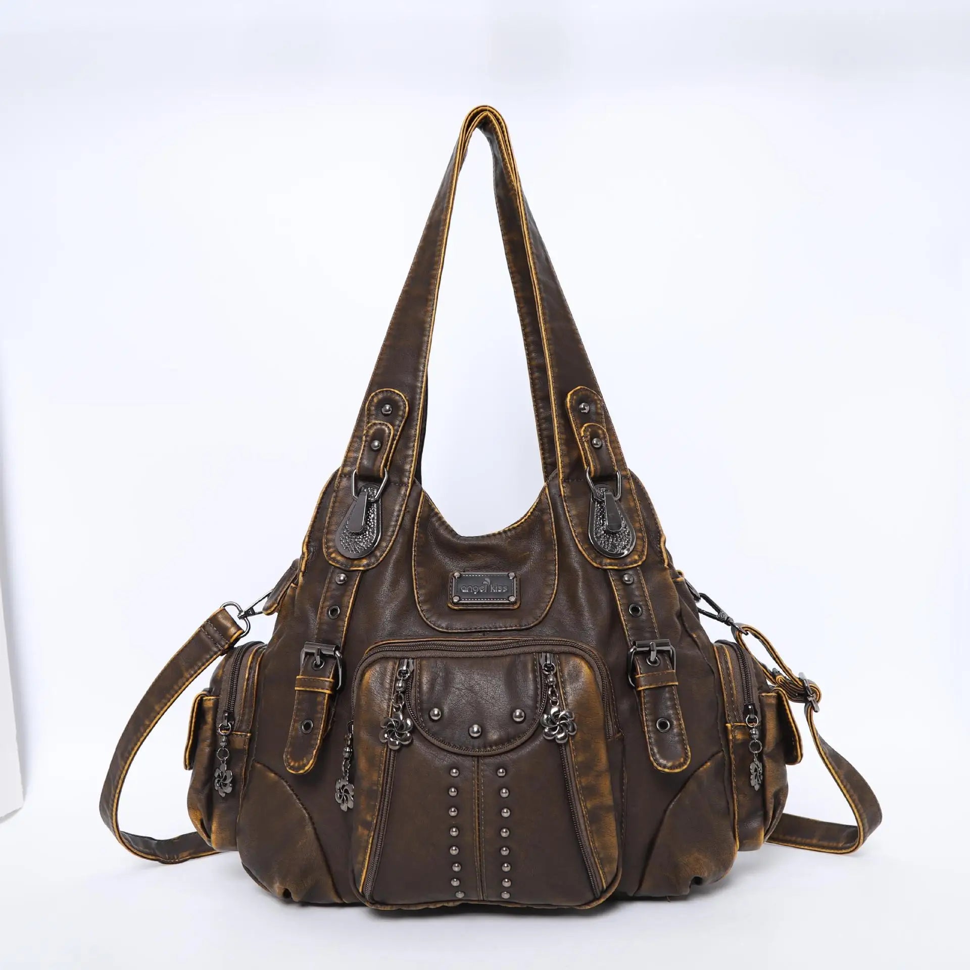 Angelkiss Bag Women Fashion Handbags Women Shoulder Bags PU Leather Handbag Female Satchel Big Shoulder Purse Bag bolsa feminina