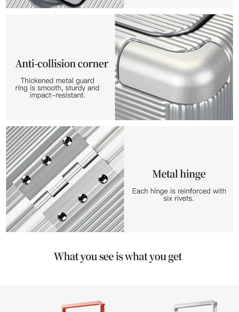 SUSHIMU Wide Trolley Luggage Front Opening Multi-Functional Women 20-Inch Small Lightweight Boarding Box 24-Inch Men's Suitcase