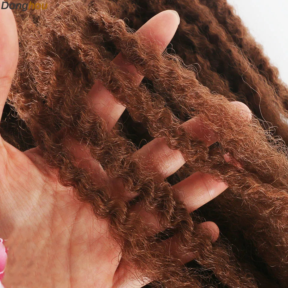 DONGHOU Marley Twist Braiding Hair — 18" Synthetic Afro Twist for Faux Locs & Crochet (1–6 Packs)