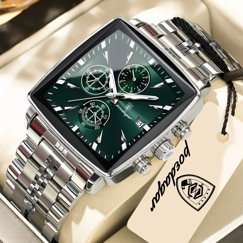 POEDAGAR Top Luxury Business Male Wristwatch Waterproof Luminous Stainless Steel Men Watch Chronograph Date Men's Quartz Watches