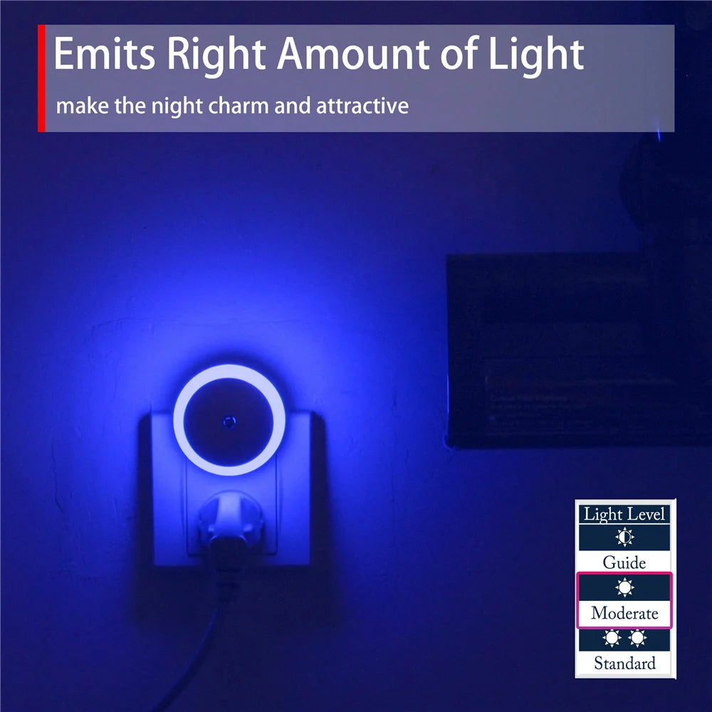 RXSFY Dusk-to-Dawn Plug-In LED Night Light (Auto-Dim)