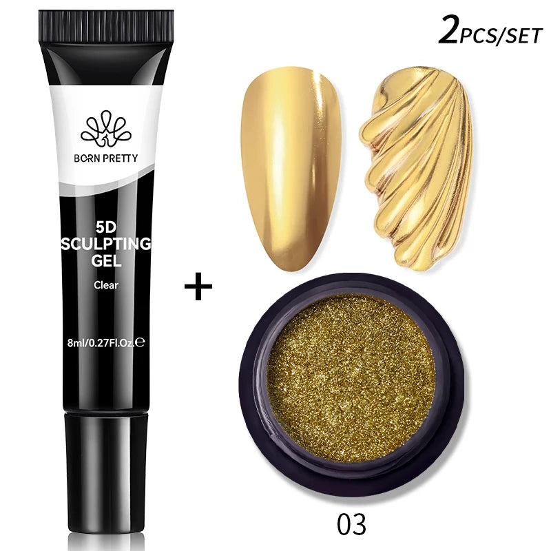 BORN PRETTY 5D Sculpting Nail Gel (8ml) – Emboss & Carve 3D Designs