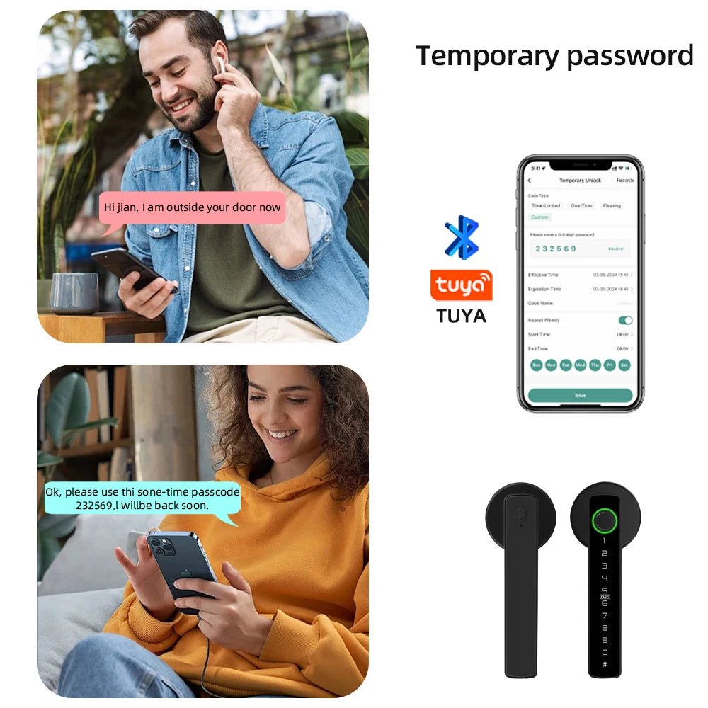 RAYKUBE M5 — Tuya Bluetooth Smart Fingerprint Door Lock (US Free Delivery)