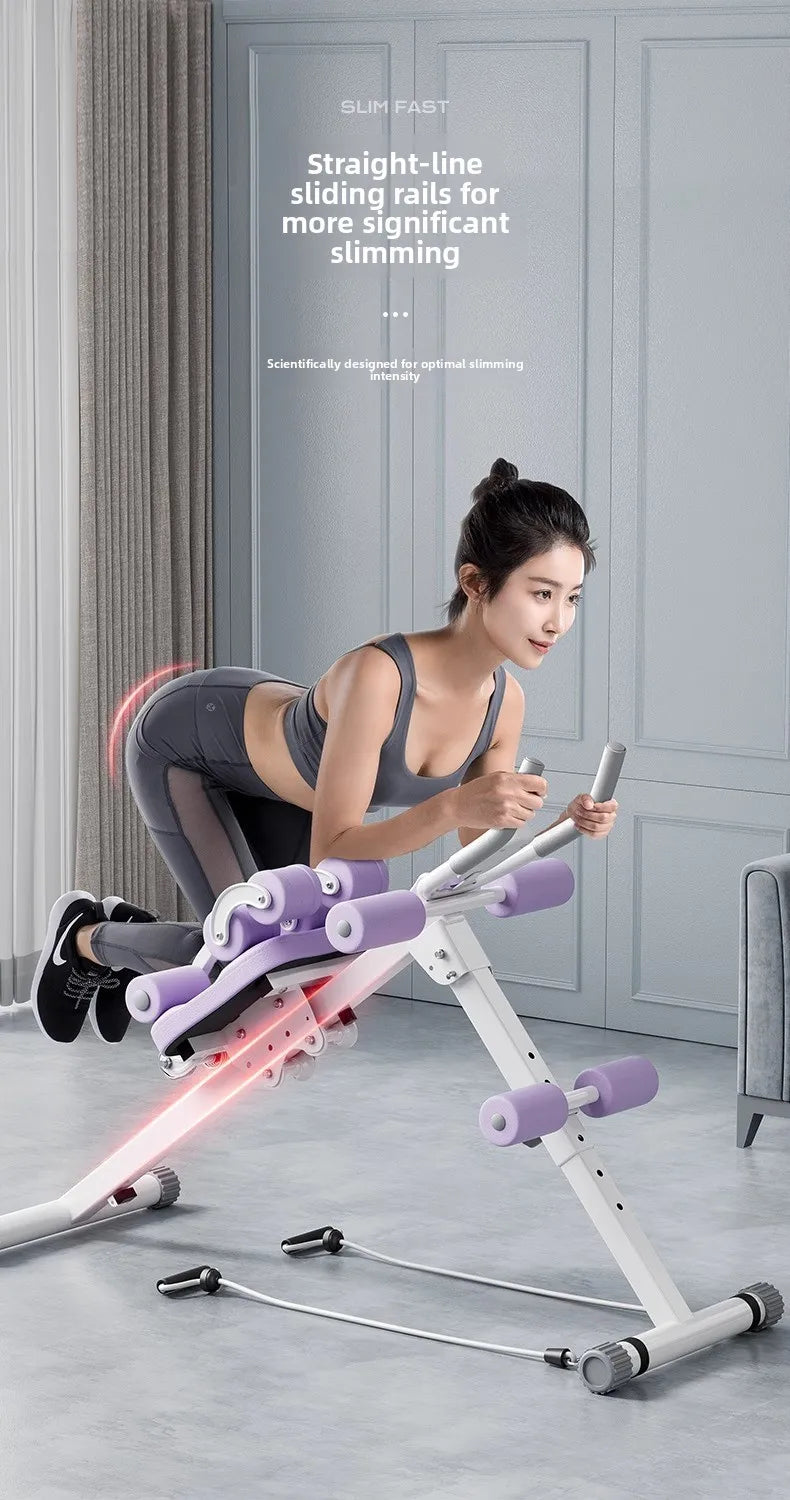 Fitness Body Shaping Machine Multifunctional Home Gym  Abdominal Waist Trainer Knee-Friendly Sliding Rail for Core & Leg Workout