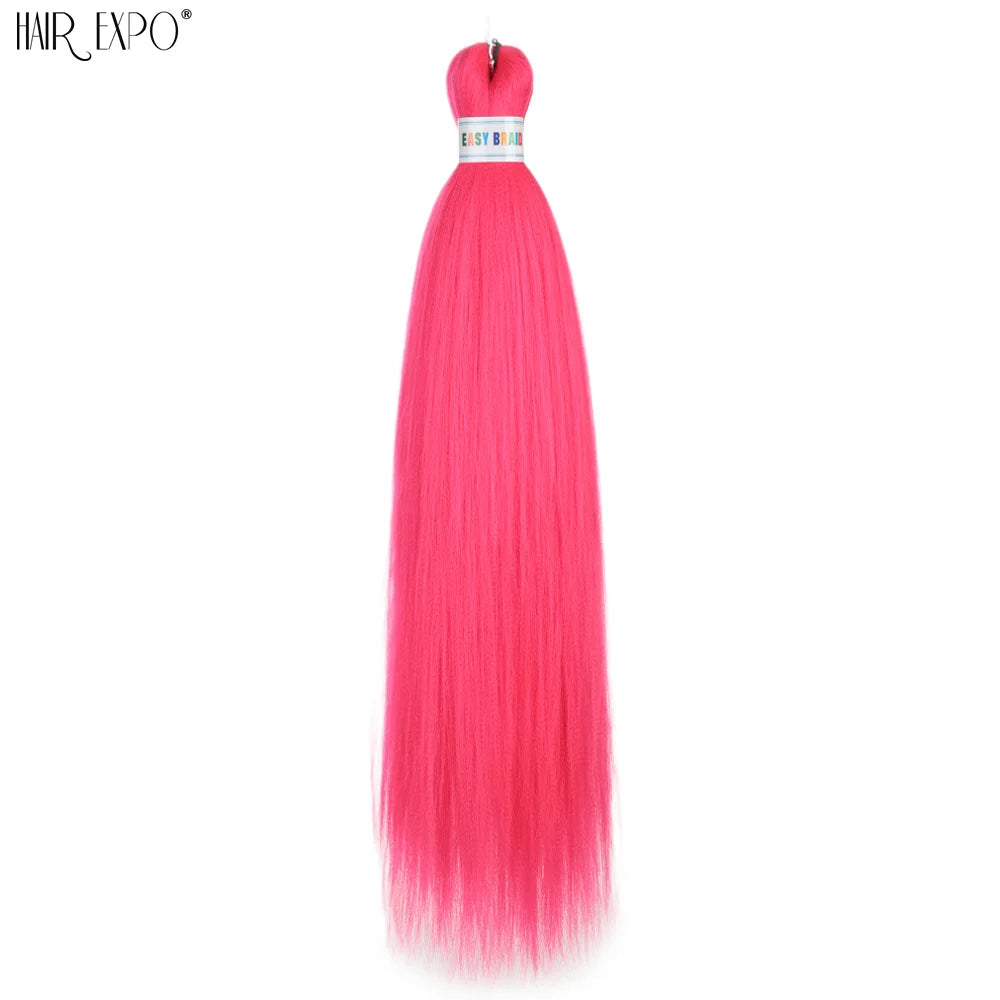 26Inch Easy Braids Hair Synthetic Colourful Pre Stretched Braiding Hair Extensions Jumbo Braids Ombre Yaki Long Straight Hair