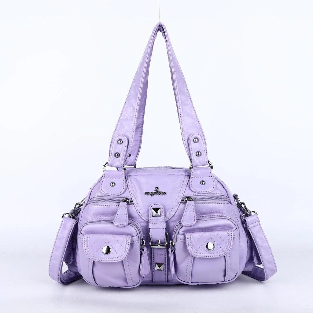 Angel kiss Women Handbags Satchel Top-handle Handbag PU Shoulder Bag Dumpling Pack Give Gifts Shoulder Bags Phone Money Pack