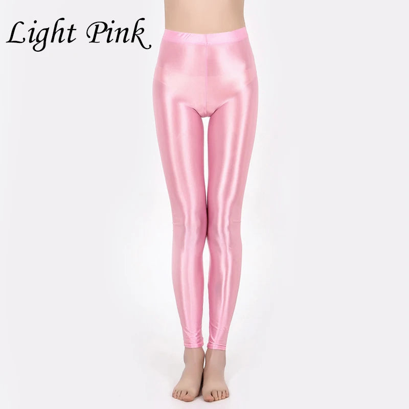 GlossFit™ Satin Shiny Leggings — High-Waist Slim Glossy Yoga Pants for Women