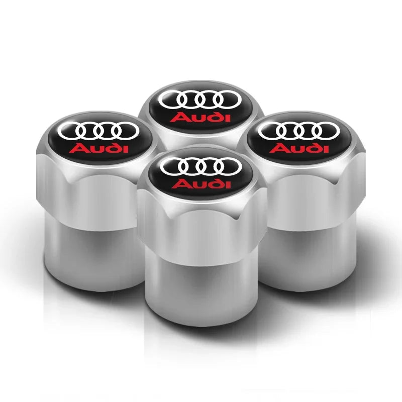 Metal Tire Valve Caps Set of 4 – Stem Covers for Audi Models