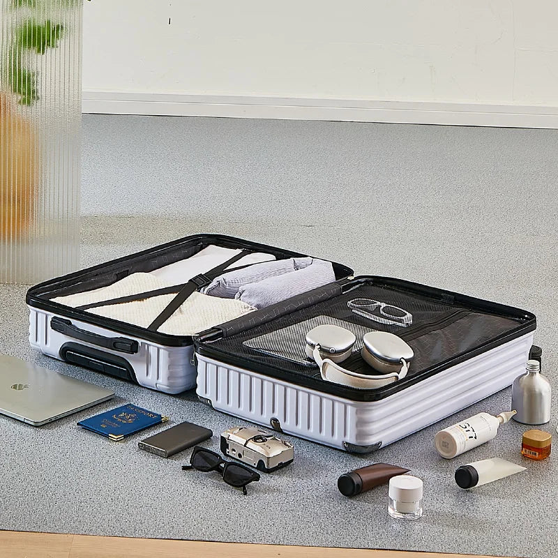 Large Capacity Medium Travel Luggage Bag 20-26 Inch Rolling Bag with Cup Holder And Phone Stand for Easy Carry-On Travel