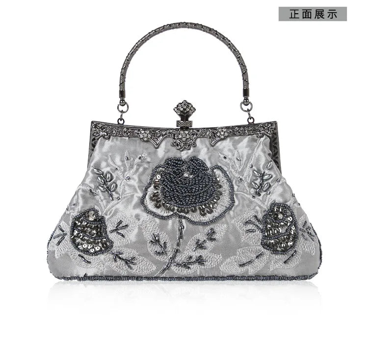 Retro Handmade Beaded Embroidered Dinner Bag Chic Festive Bride Bolsos Lujosos Marcas Famosas Luxury Designer Bags High Quality
