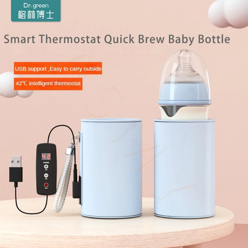 Dr. Green Smart Thermostat Baby Bottle Set (PPSU 150 mL + 240 mL) – Instant 5-Sec Mix, 24-Hr Temp Hold