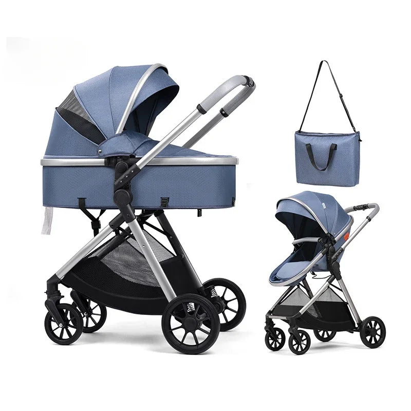 2-in-1 Multifunctional High-Landscape Baby Stroller (Model V5) with Mommy Bag