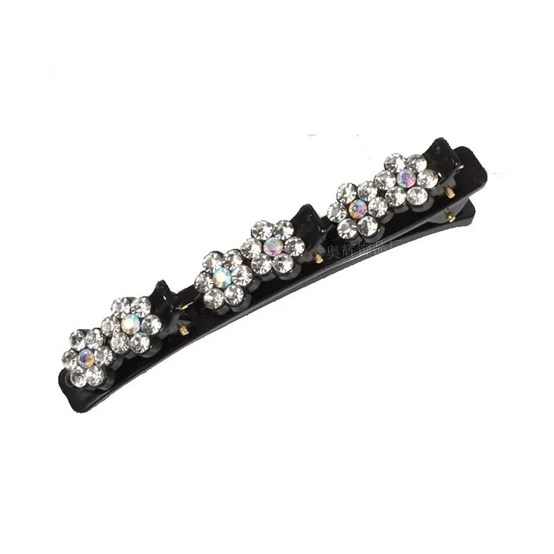 Korean Style Acrylic Hair Clip Crystal Flower Hair Clips Braid Hairpin for Women Girl Clip Bangs Side Barrettes Hair Accessories