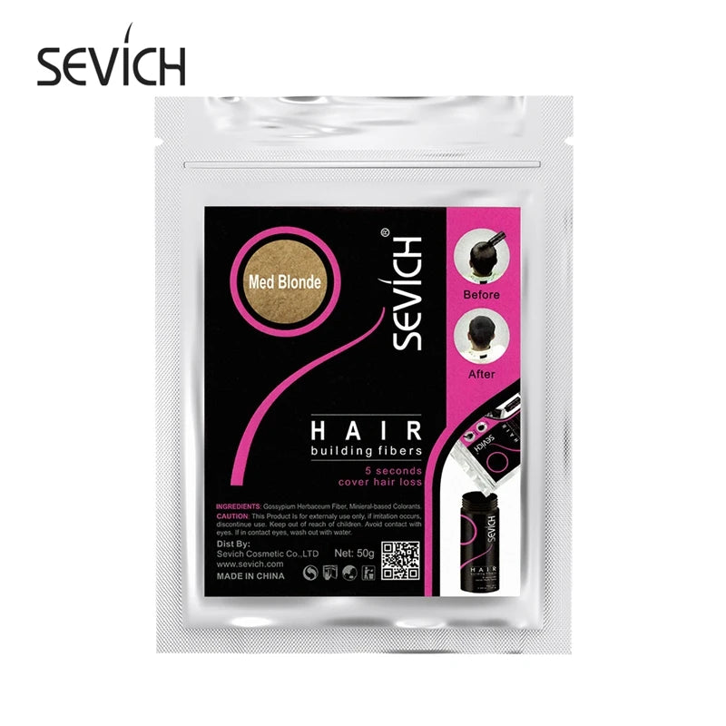 Sevich 10 Colors Hair Fiber 50g Hair Building Fiber Powder Keratin Instant Hair Growth Fiber Refill Hair Loss Hair Care Product