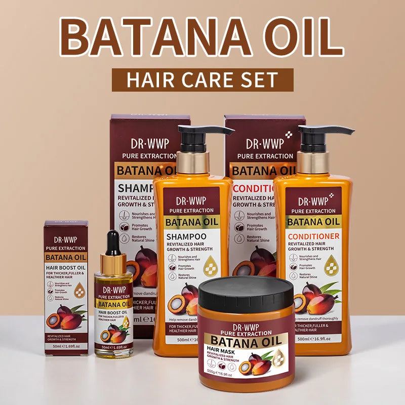 500ml Batana Oil Shampoo and Conditioner Set for Hydrating Care, Softening Hair, and Improving Dryness and Frizz