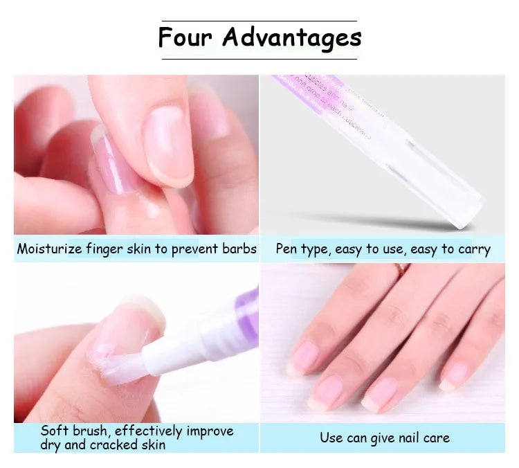 Nail Cuticle Oil Pen for Beauty Health Edge Oil Plant Nourishment Oil for Manicure Nail Finger Care Tools Finger Nail Treatments