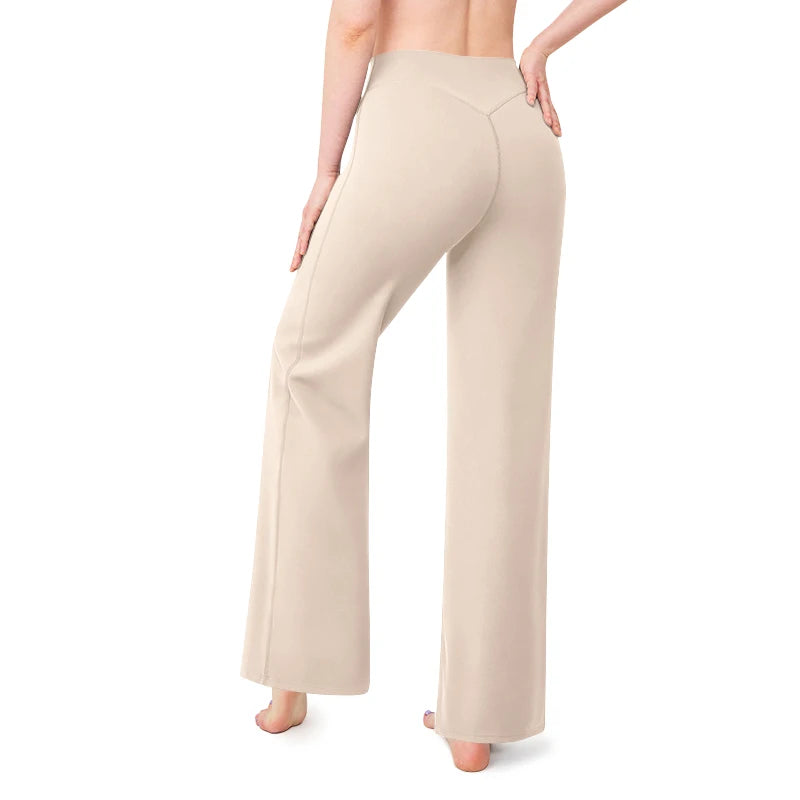 STOUREG Sport Trousers Straight-Leg Pants Ultra Soft Butter Fabric Women's Mid-Waist Yoga Pants GYM Naked Feel Pilates Running