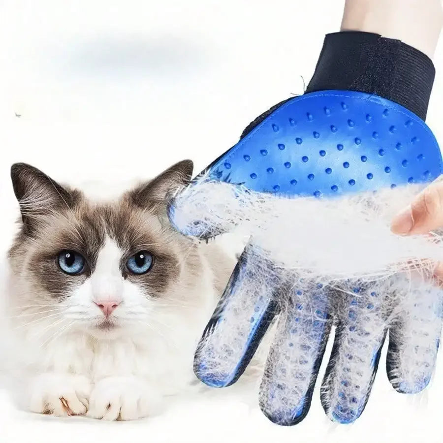 Pet Grooming Gloves for Cats and Dogs, Gentle Hair Removal Brush Mitt, Deshedding Bathing Massage Glove for Pet Cleaning