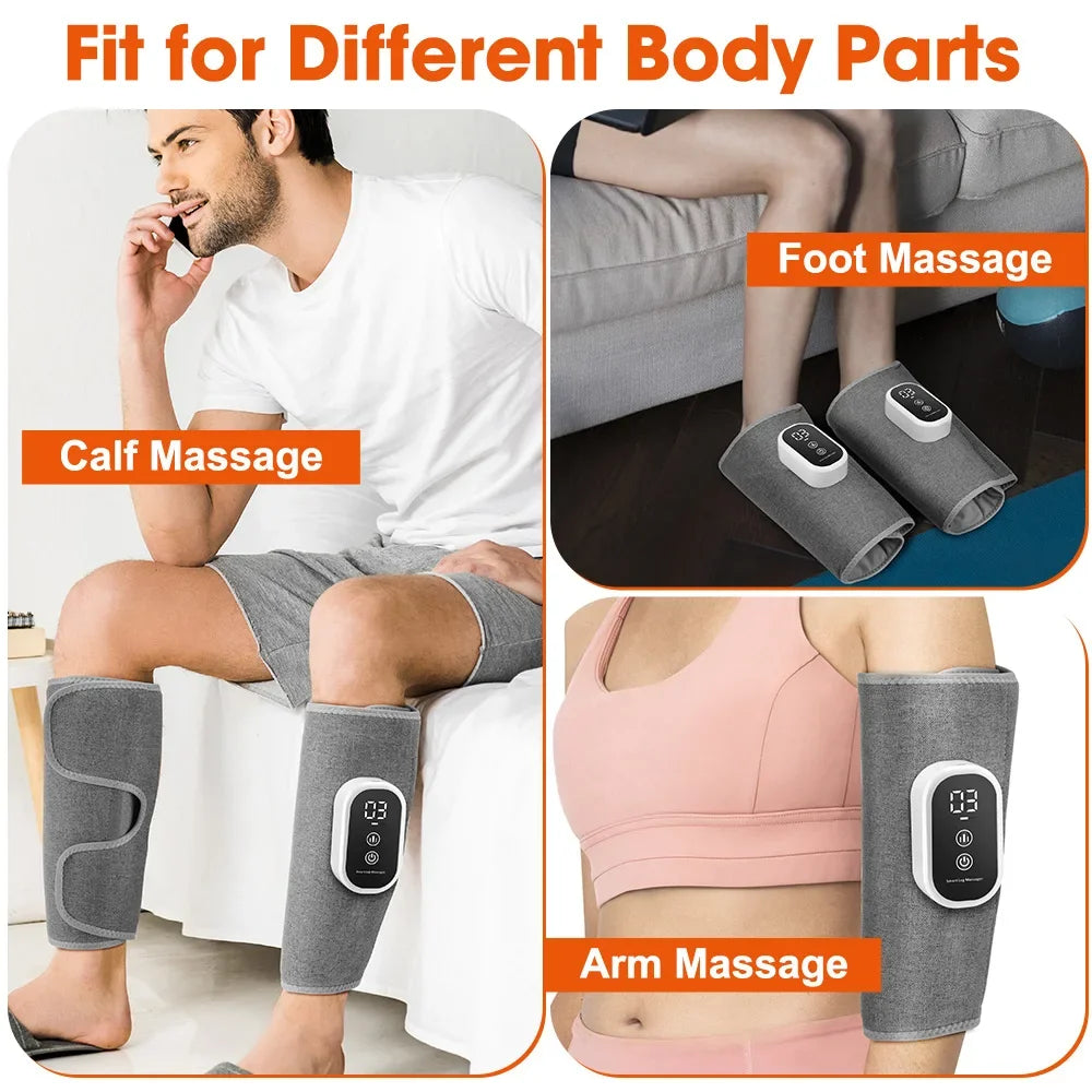 Electric Leg Calf Massager 3 Modes Wireless 360° Air Pressure Leg Massage Airbag Vibration Wireless Leg Massage Muscle Relax