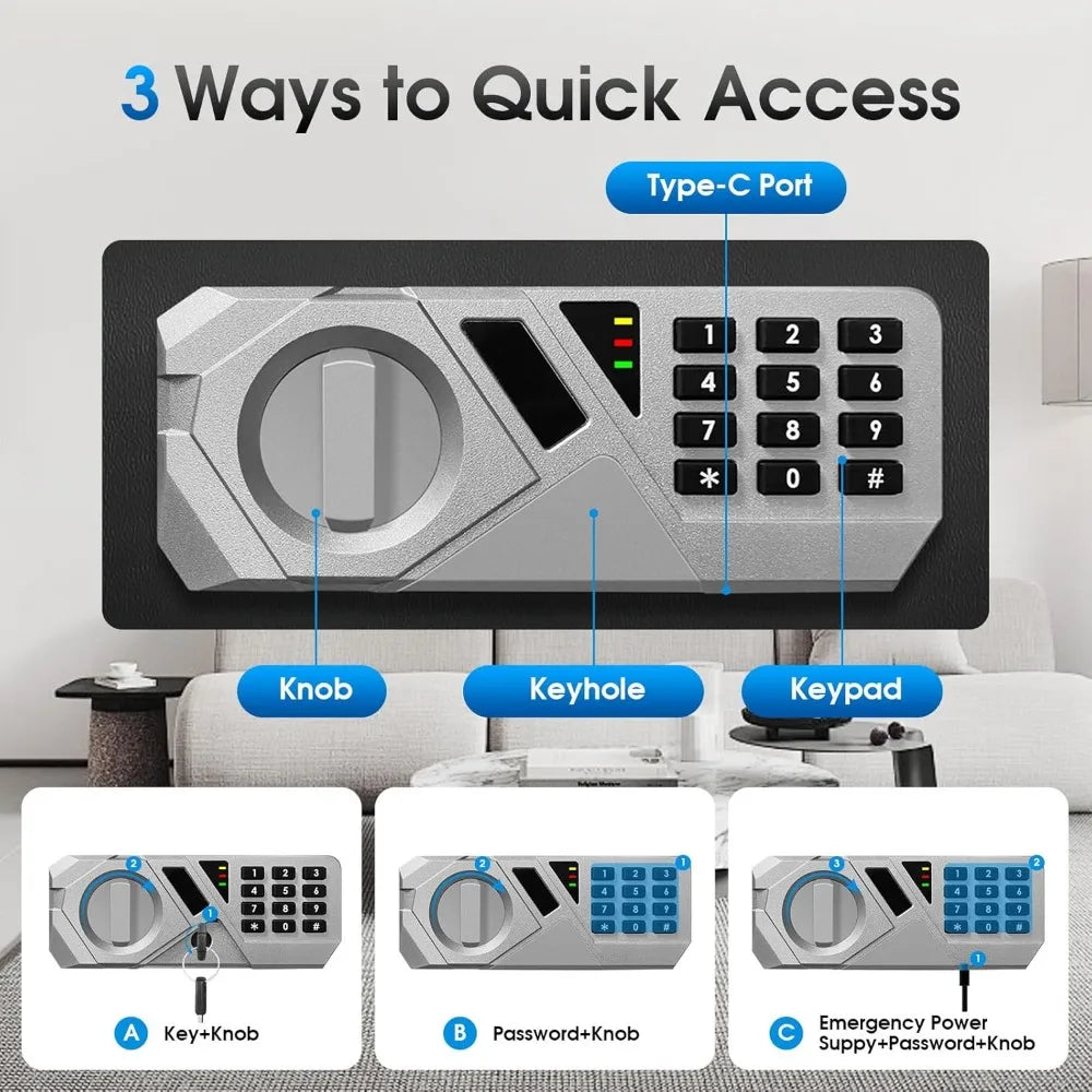 Home Safe — 2.2 cu ft, Electronic Combo, Alarm, Removable Shelf
