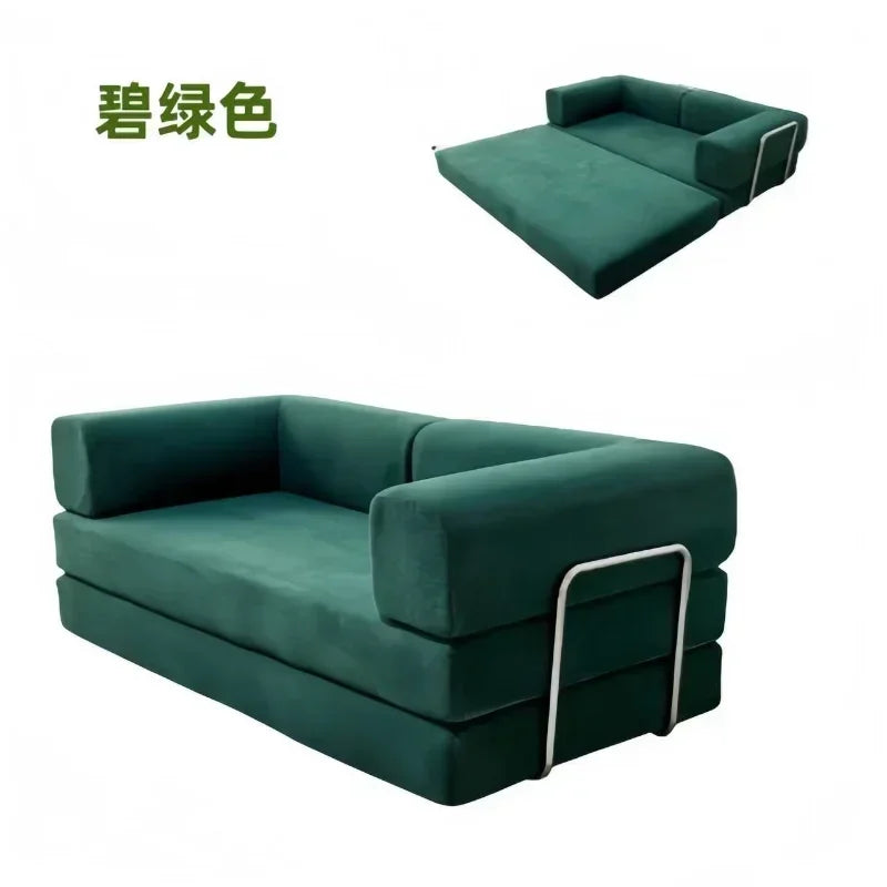 2025 New Elegant Italian Compressed Sofa Minimalist Retro Corduroy Sofa Bed Foldable Washable Customizable for Living Room