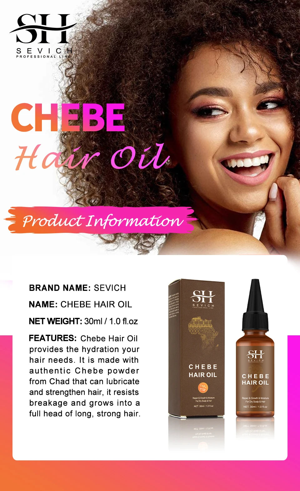 Africa Chad 100% Chebe Powder Women Traction Alopecia Treatment Oil Natural Crazy Hair Regrowth Anti Hair Break Get Rid Of Wig