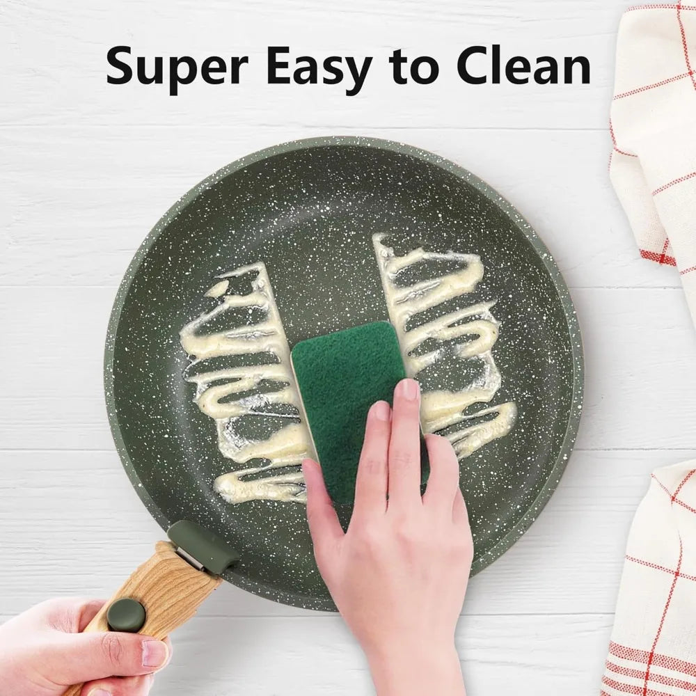 10-Piece Nonstick Cookware Set – Removable Handle, Induction Ready