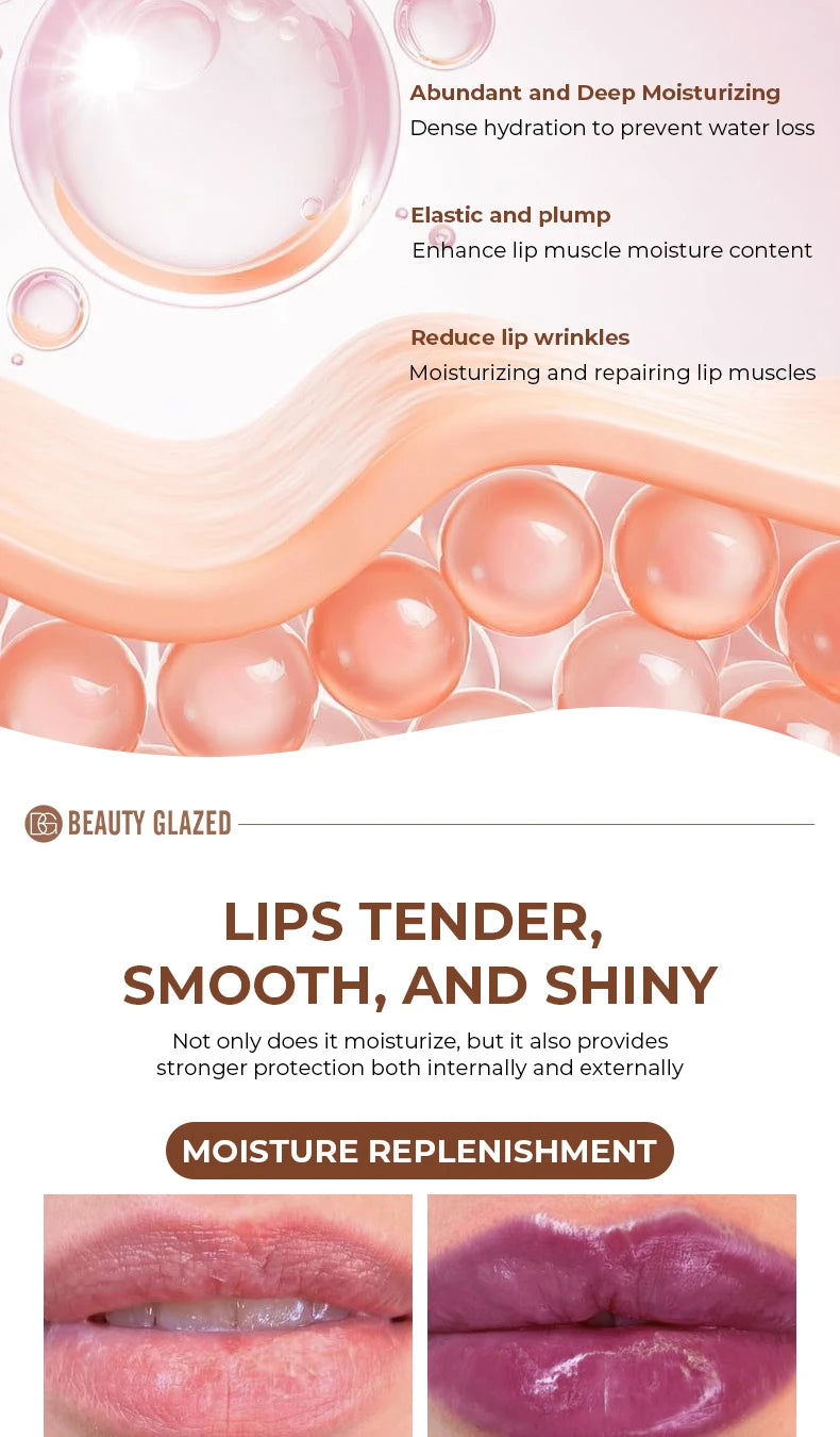 BEAUTY GLAZED 4Color Lipgloss Lip Oil Teens Moisturizing Lipstick Lip Balm High Shine And Lip Gloss Long-Lasting Dry Lip Care