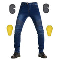 Men Jeans Embroidery Motorcycle Pants Pantalon Motocross Belt Protective Gear option Motorcycle Driver  License Test Motos Jeans