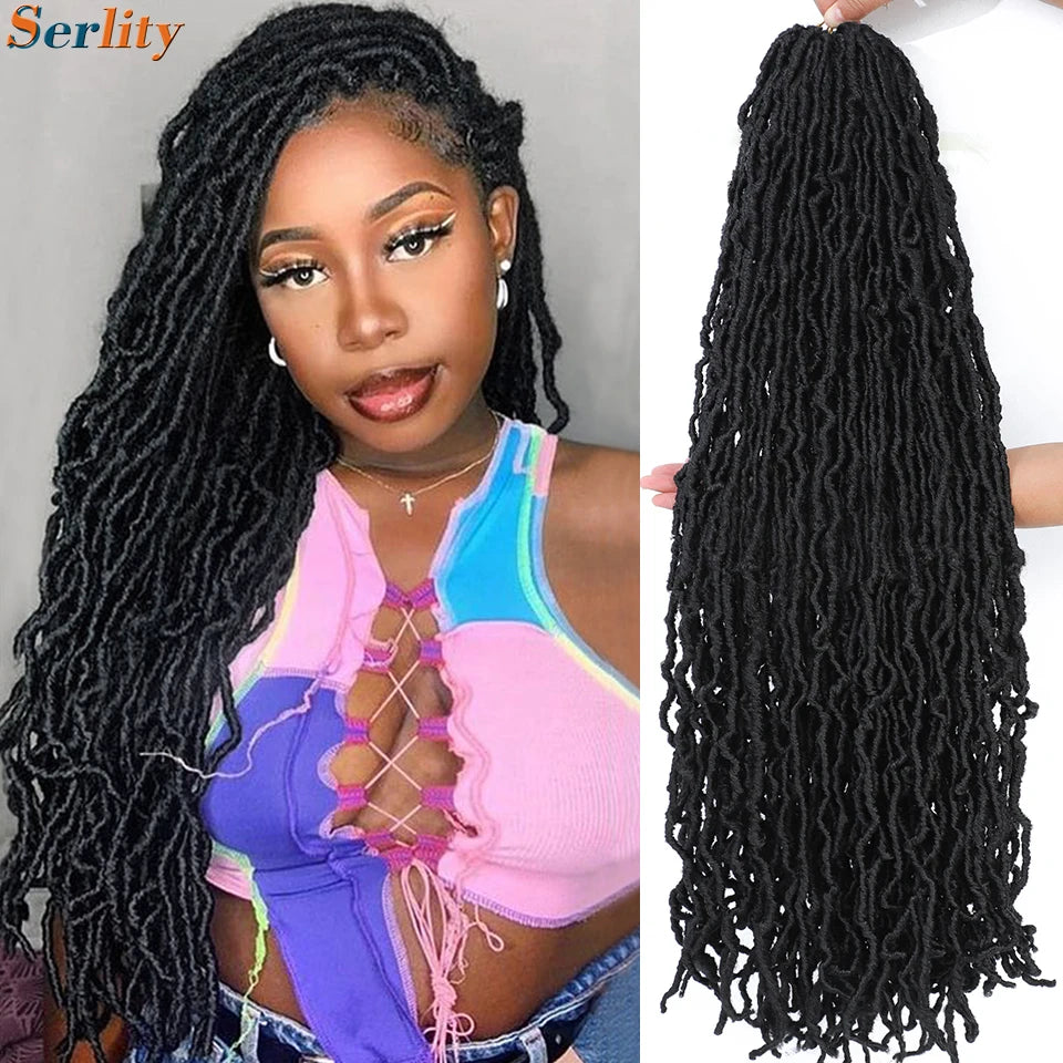 Serlity Faux Locs Extensions — 36"/24"/18" Soft Goddess Dreadlocks Crochet Hair