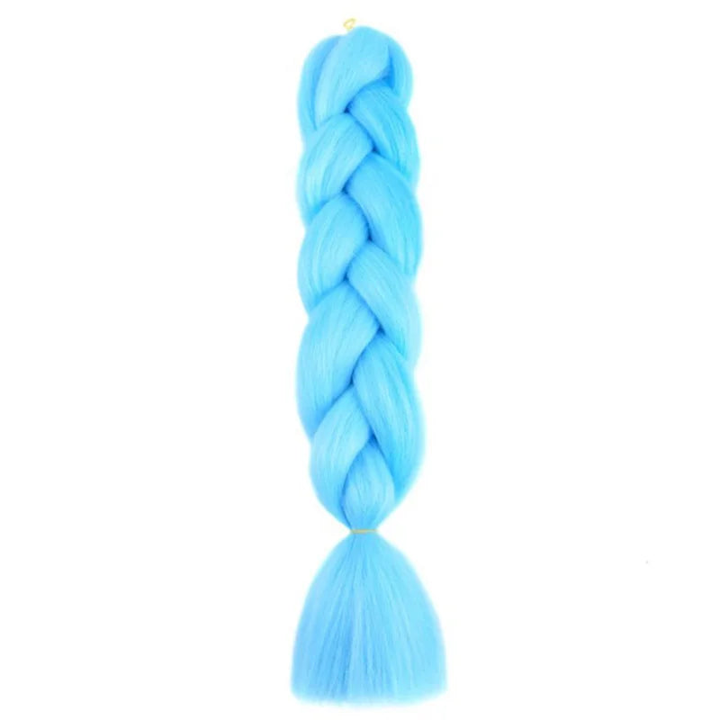 24Inch Synthetic Long Straight Yaki Braids Hair Ombre Braiding Hair Jumbo Rainbow Braid Hair Extension for Women DIY Hair