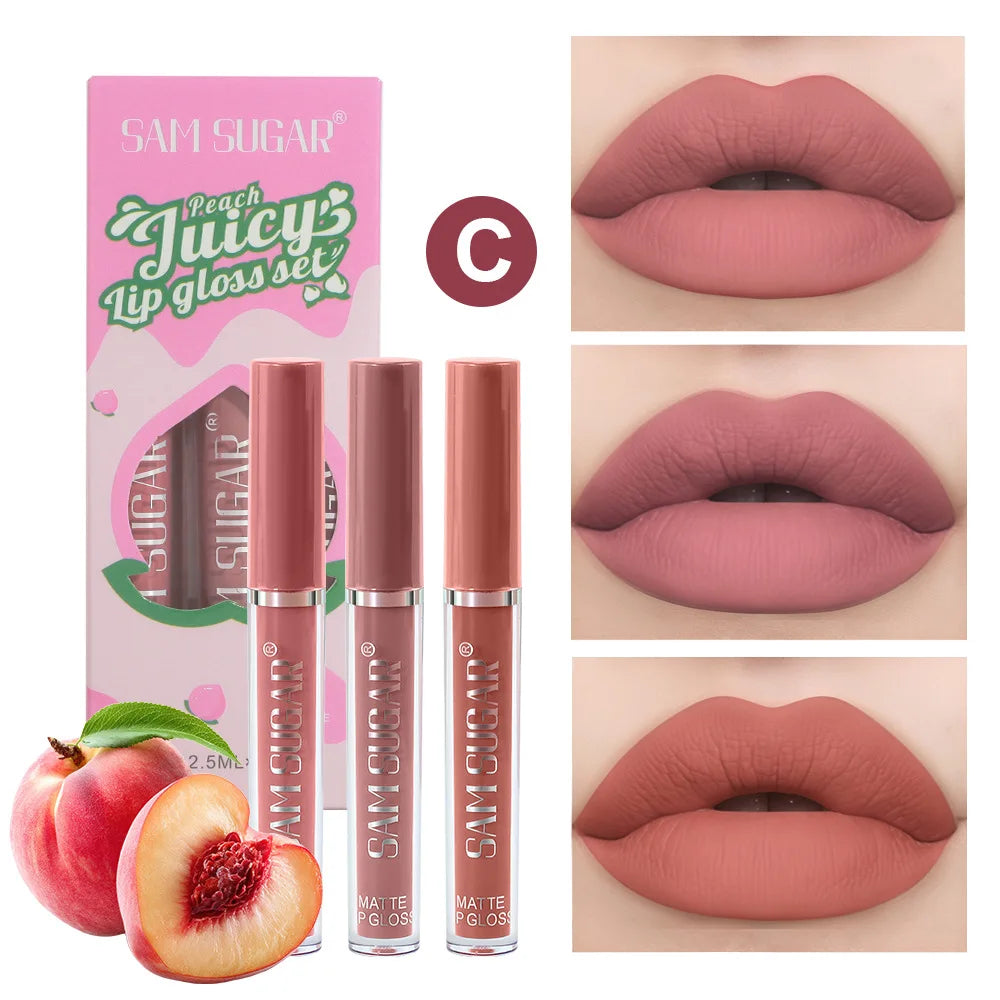 Waterproof Long-lasting Velvet Matte Lip Gloss Set Strawberry Moisturizing Lipstick Kit Beauty Cosmetics Makeup Rose Lip Stain