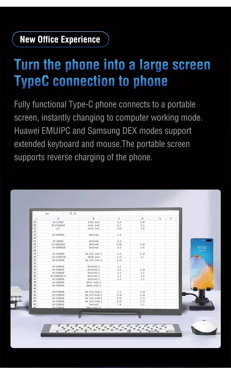 Anmite 10.5-Inch Portable Monitor 1280P HDR | 16:10 IPS Display