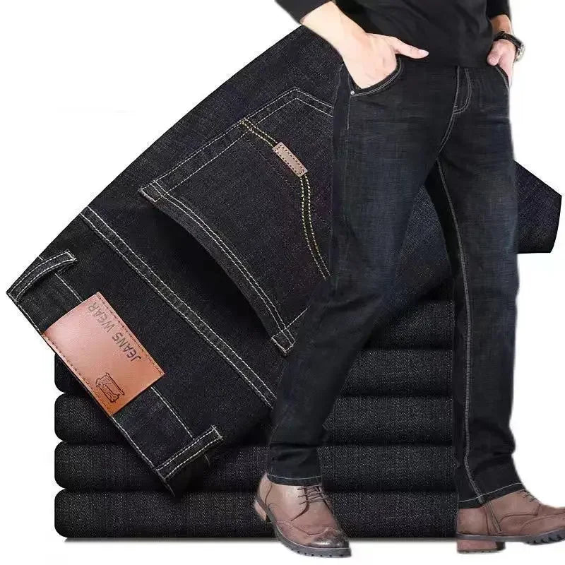 2025 Men's Jeans Casual Stretch Classic Blue Black Denim Pants Men's Texture Jeans Versatile Item Interprets Denim Fashion offic