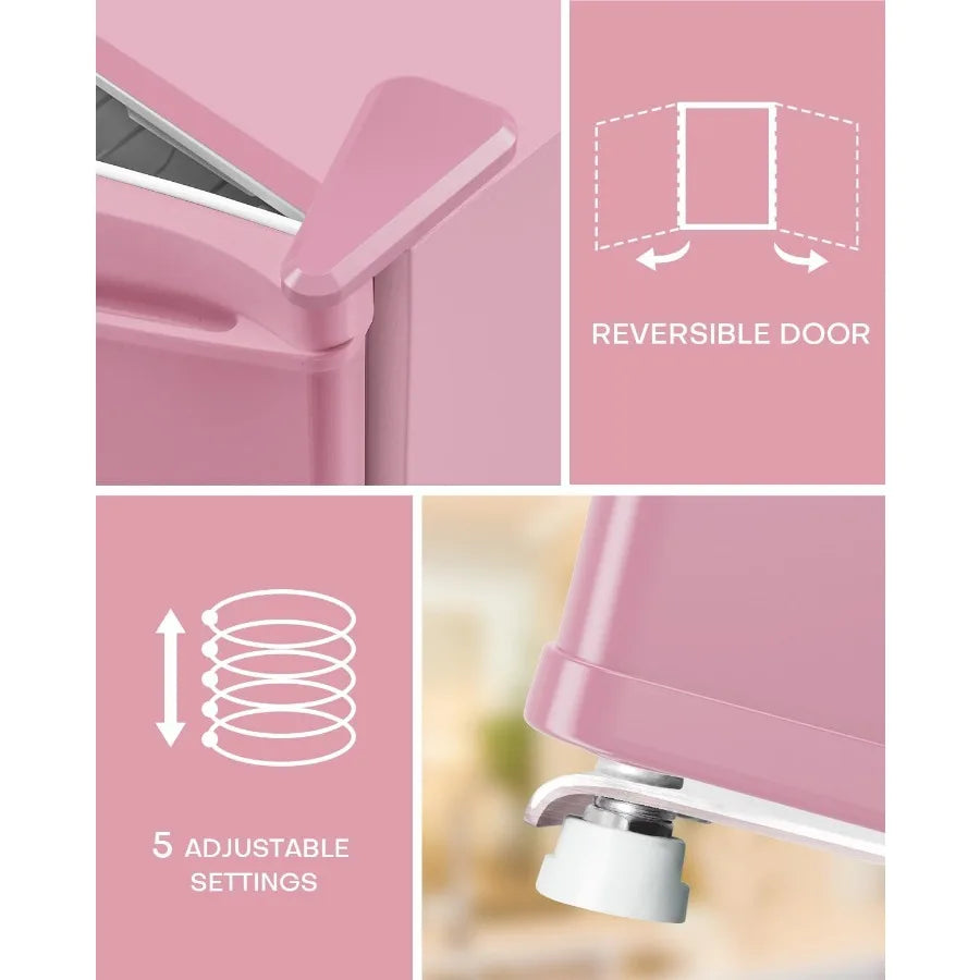1.7 Cu.ft Mini Fridge with Freezer for Dorm Office Bedroom Adjustable Thermostat Energy Saving Low Noise Compact Single Door Re