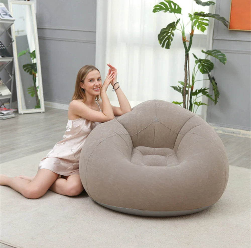 1pc inflatable bean bag sofa - foldable, easy to carry, soft and comfortable inflatable lounge chair, suitable for outdoor/indoo