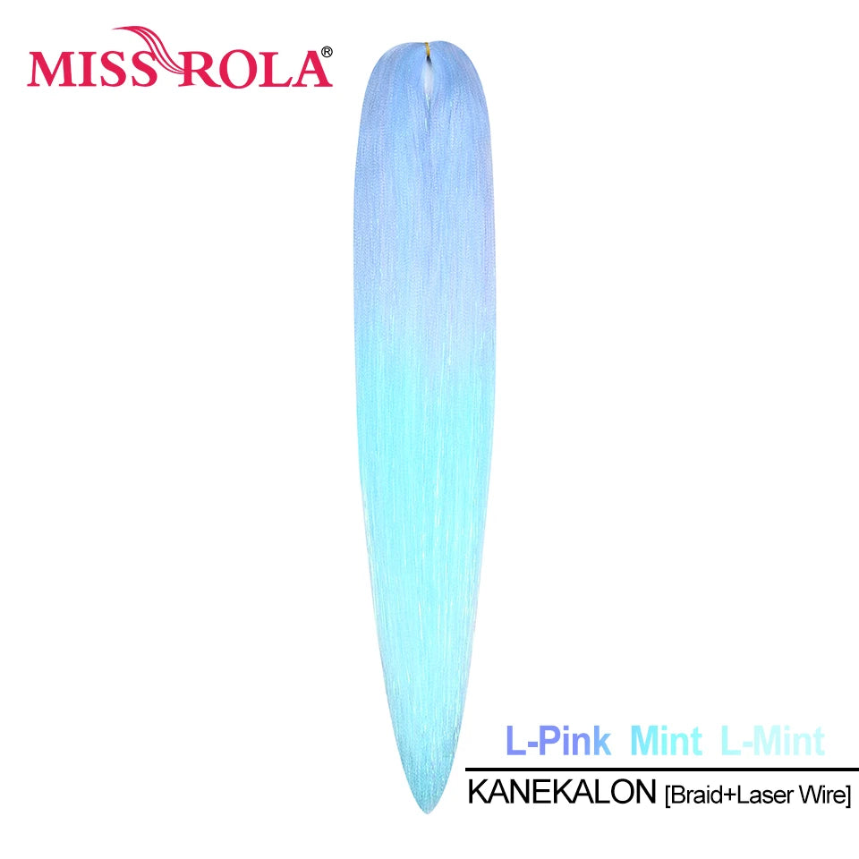 Miss Rola Synthetic 22 Inch 60G Kanekalon Hair Tinsel Wire Jumbo Braid Yaki Straight Hair Extension Twist Braid Bulk Wholesale