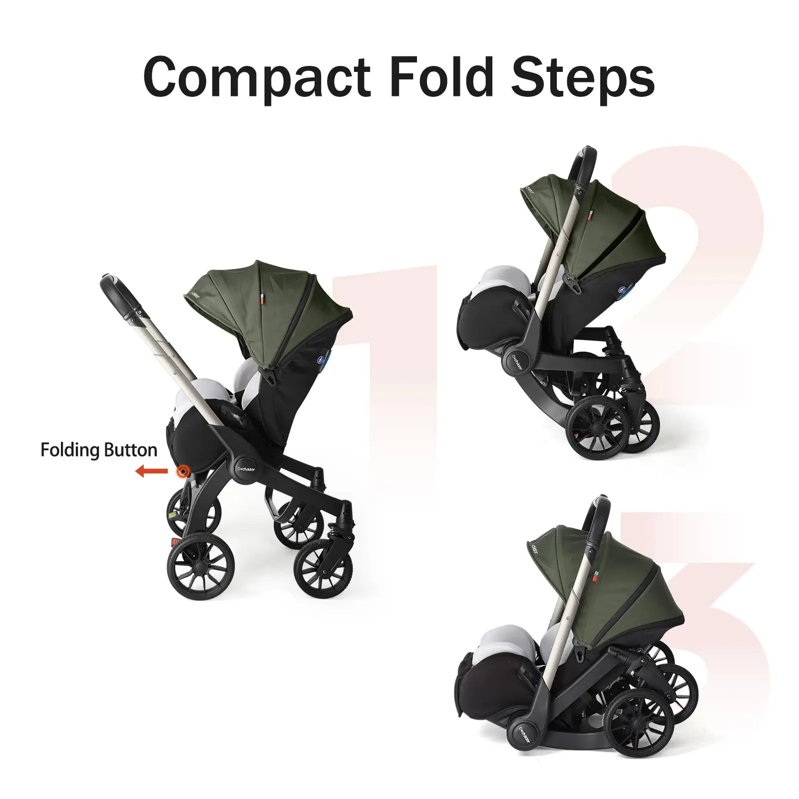 Foldable baby stroller, adjustable backrest lightweight newborn stroller, Suitable for children aged 0-3, Outdoor camping vehicl