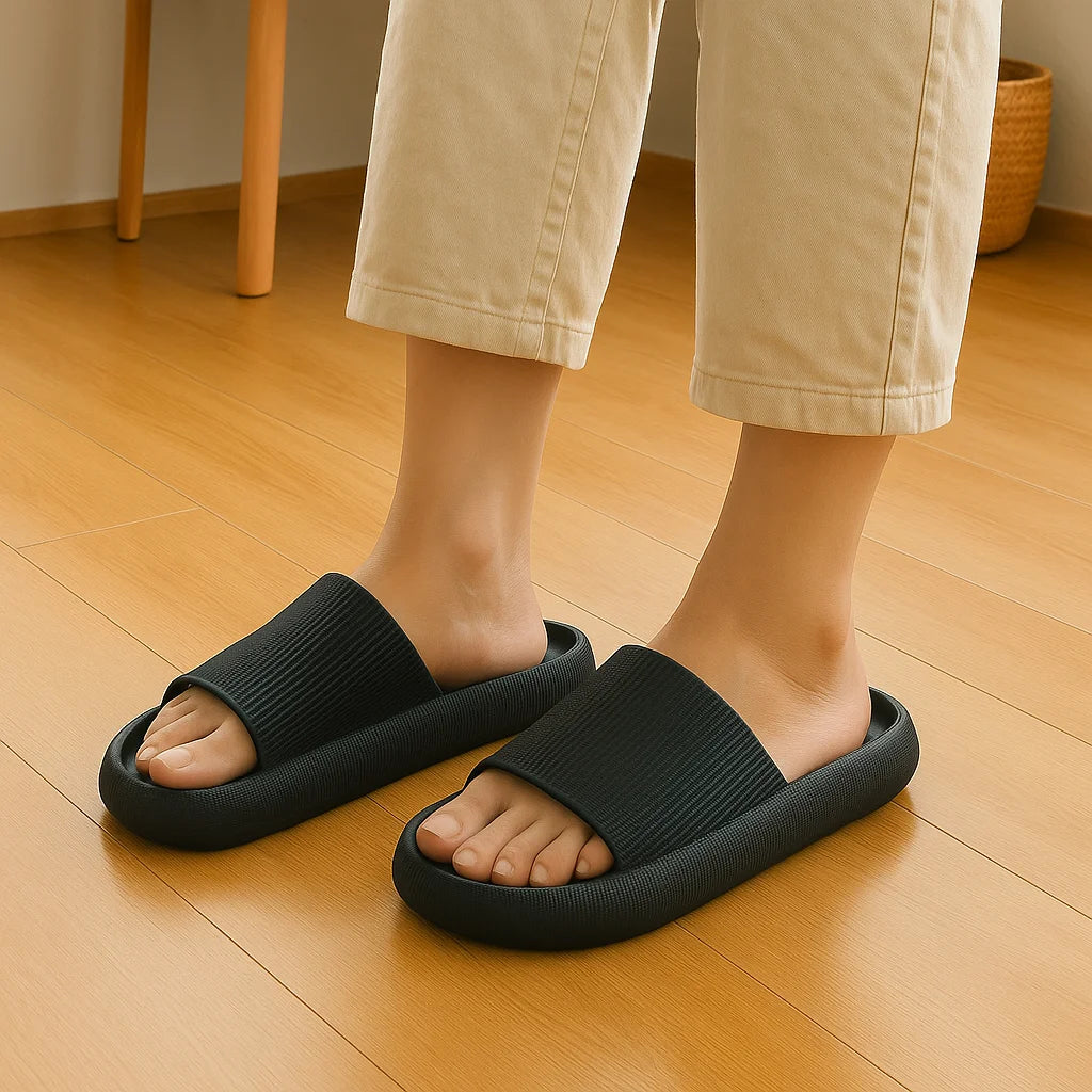 Unisex Lightweight Slip-On House Slippers — Injection-Molded Upper, True-to-Size Comfort