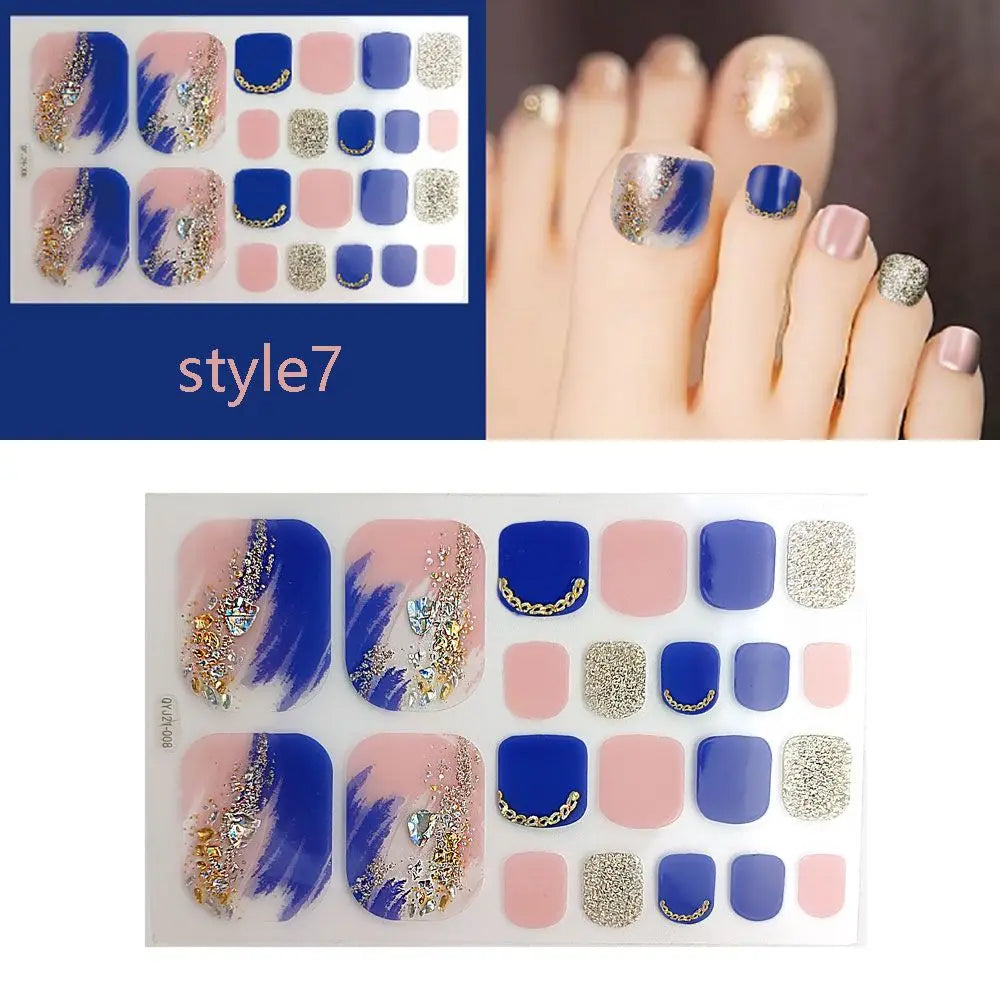 Beauty & Health False Nails Stripe Self-adhesive Waterproof Foot Decorations Manicure Decals Fresh Style Toe Nail Stickers