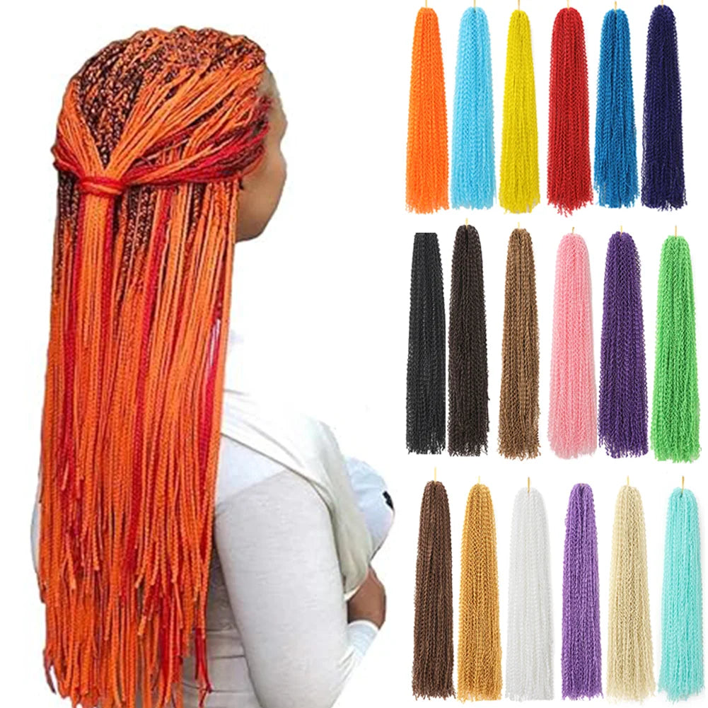 Zizi Braids Synthetic Crochet Hair Colored Box Braids Deep Wave Hair Long Senegalse Twist Braiding Hair Extensions