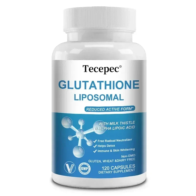 Tecepec Glutathione 1000mg Capsules – Detox & Immune Support | Anti-Aging, Energy & Skin Brightening Supplement (30/60/120 Capsules)
