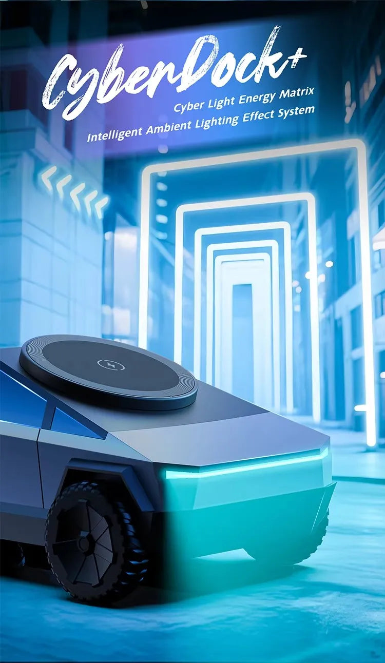 CyberDock Qi2 3-in-1 Wireless Charging Station — Desktop Stand for iPhone, AirPods & Watch