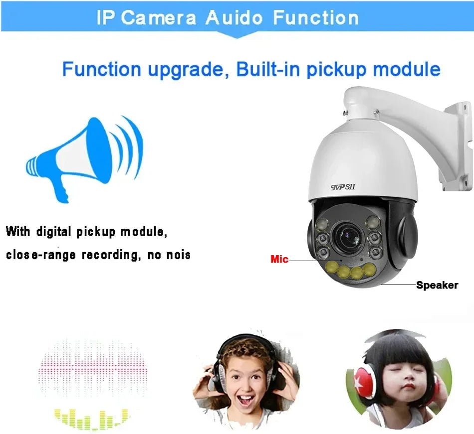 Full Color Metal Auto Tracking Cruise 8MP 4K 30fps Real-time 60X Optical Zoom 360° PTZ Speed Dome Surveillance POE IP Camera