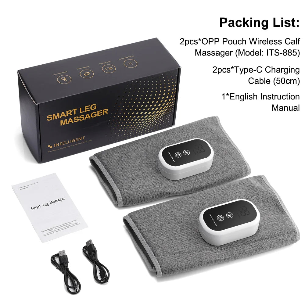 Electric Leg Calf Massager 3 Modes Wireless 360° Air Pressure Leg Massage Airbag Vibration Wireless Leg Massage Muscle Relax