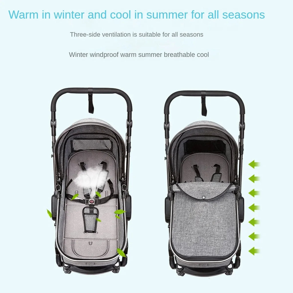 Warm House Portable Baby Stroller | High-Landscape Aluminum Frame Pram
