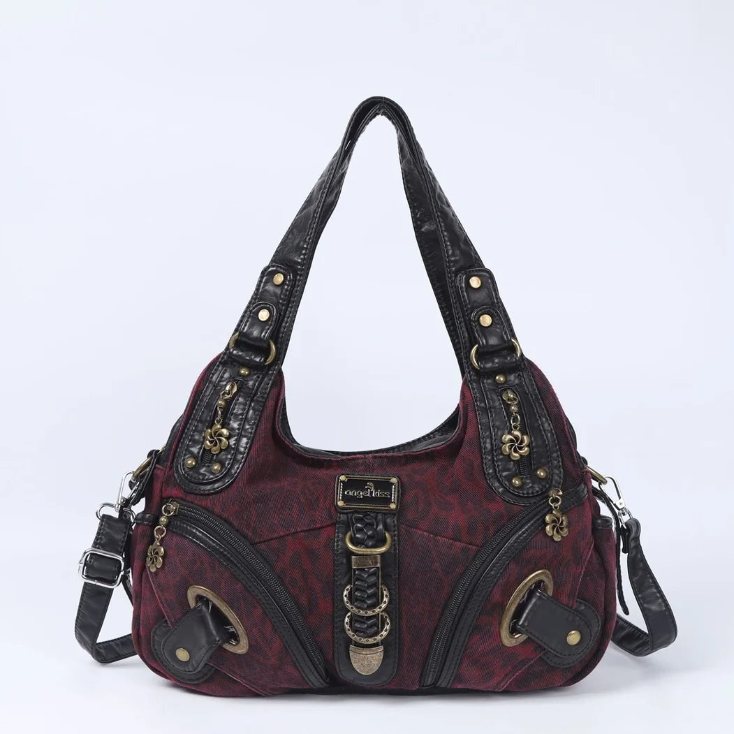 Angelkiss Women Handbags Leopard Shoulder Bag Top-handle Handbag Fashion Satchel Dumpling Shoulder Bag Tote Hobos Large Purse