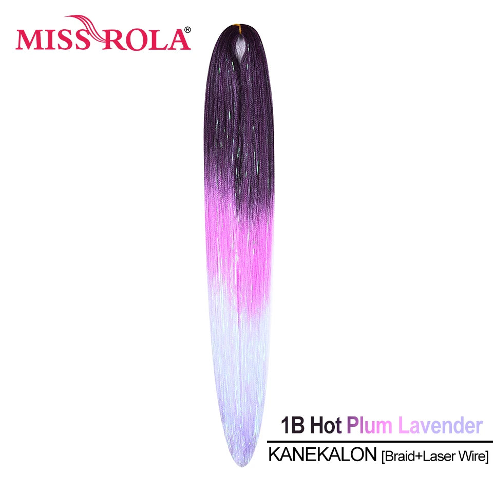 Miss Rola Synthetic 22 Inch 60G Kanekalon Hair Tinsel Wire Jumbo Braid Yaki Straight Hair Extension Twist Braid Bulk Wholesale